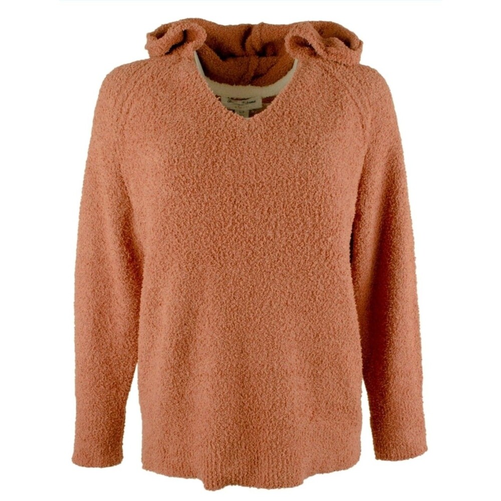 Tommy Bahama Island Soft Sea Shell Hooded Sweater Womens Large Cozy Furry NWT